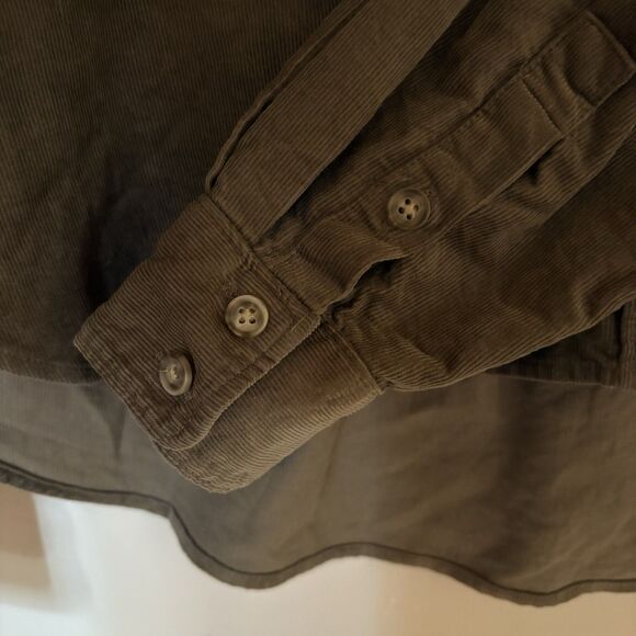 Madewell Corduroy Hartfield Crop Long Sleeve Shirt,‎ Women SZ Small, Moss Green - Picture 5 of 9